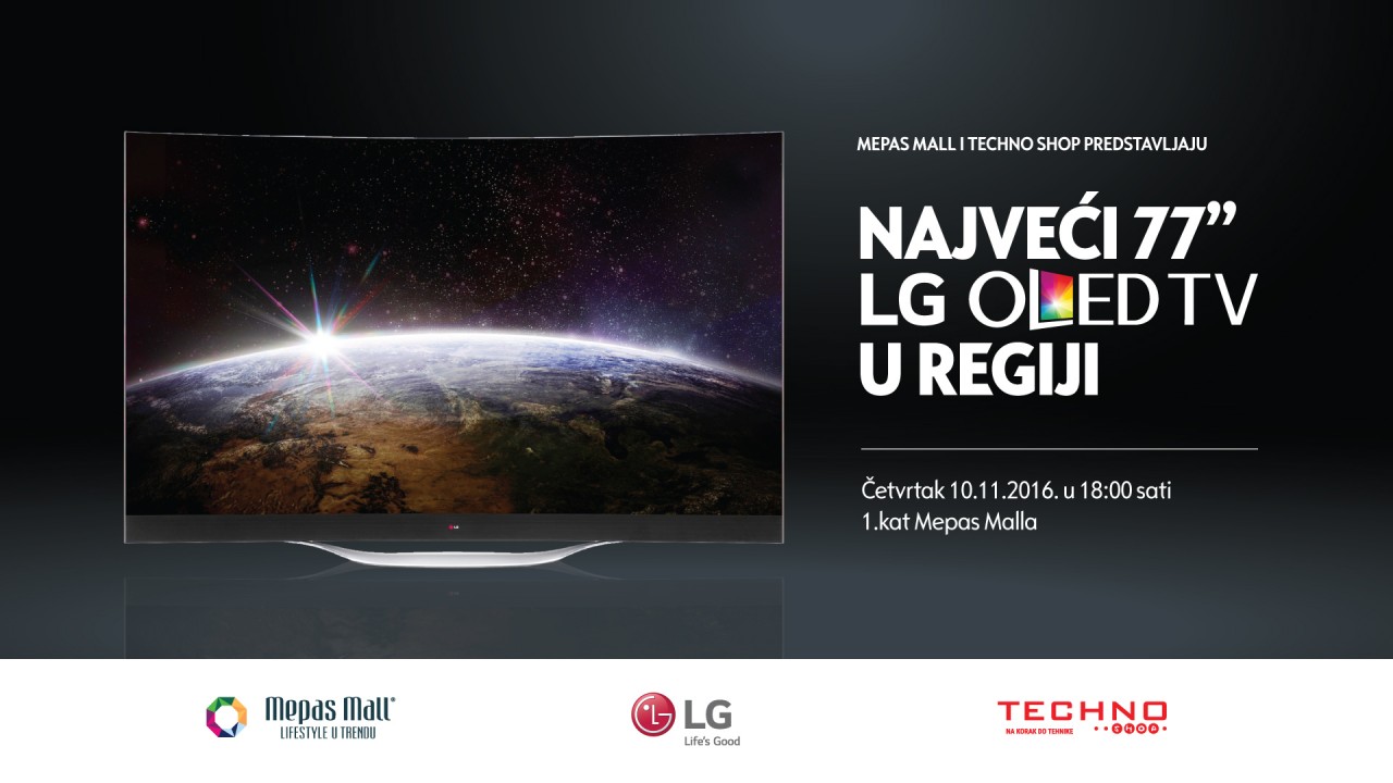 Mepas Mall i Techno Shop predstavljaju najveći  77’’ LG OLED TV u regiji